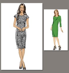 8786 EZ VOGUE LOOSE PULLOVER SHORT - LONG SLEEVE DRESS PATTERN 6-14 ; 14-22 choice UNCUT